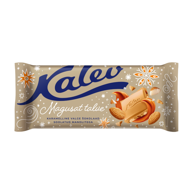 Kalev caramel-flavored white chocolate with salted almonds  100g