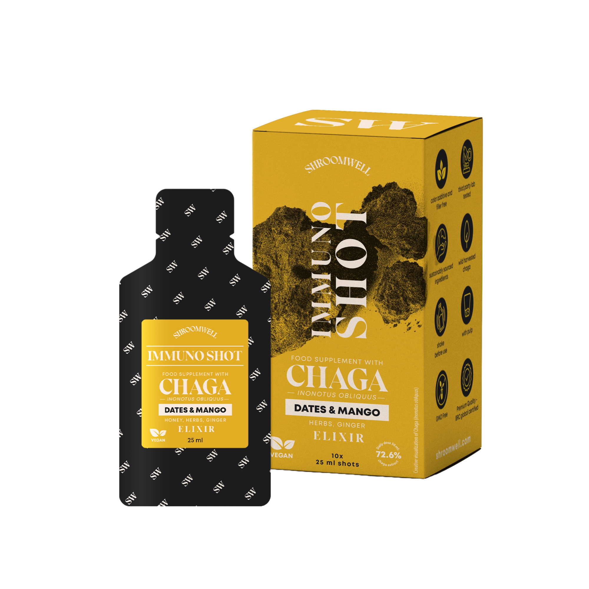 Chaga Elixir with Dates & Mango Shots 10x25ml